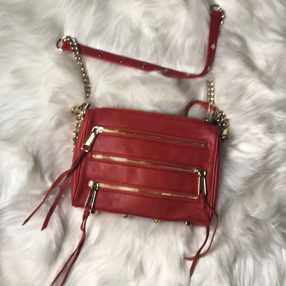 Rebecca Minkoff red gold crossbody